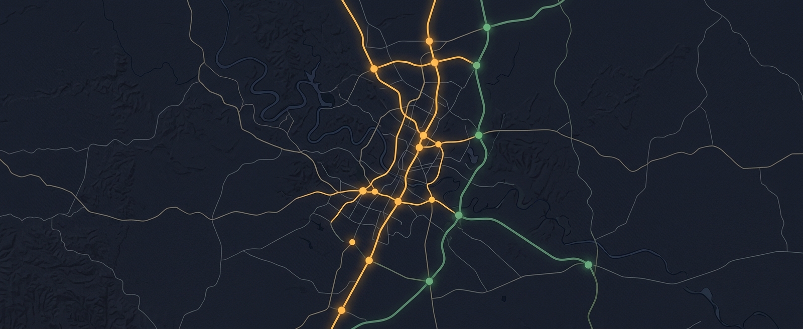 Stylized map of the High Plains I-27 and US-84 corridor service area.